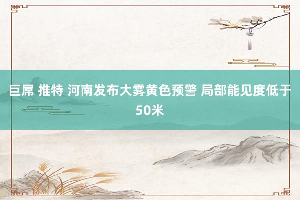 巨屌 推特 河南发布大雾黄色预警 局部能见度低于50米